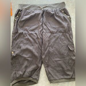 Unbranded Brown Linen Capris/Swimsuit Cover